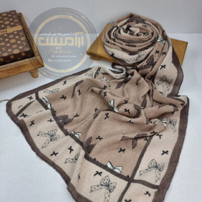شال وارداتی برشکا میکس کرم پاپیون